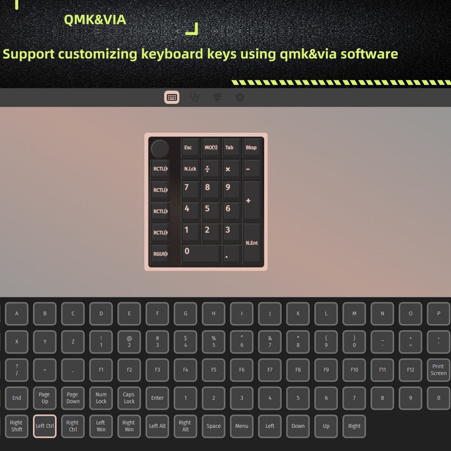Three-model Wireless Mechanical Digital Bluetooth Keyboard