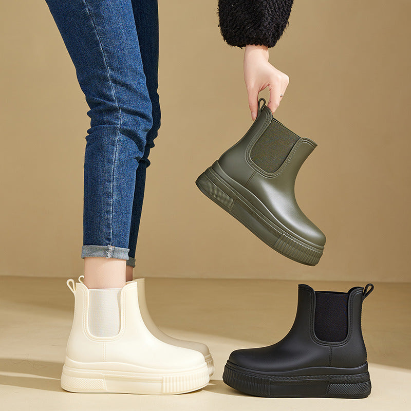 Non-slip Elastic-top Rain Boots