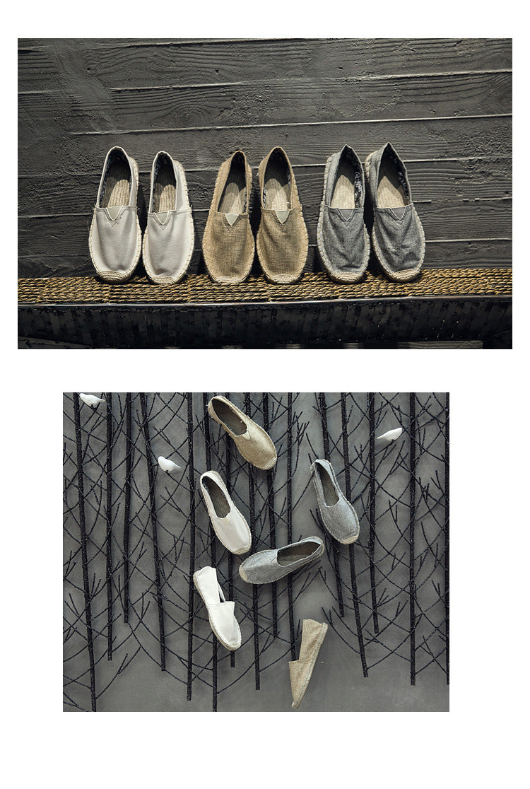 Linen Canvas Flat Shoes