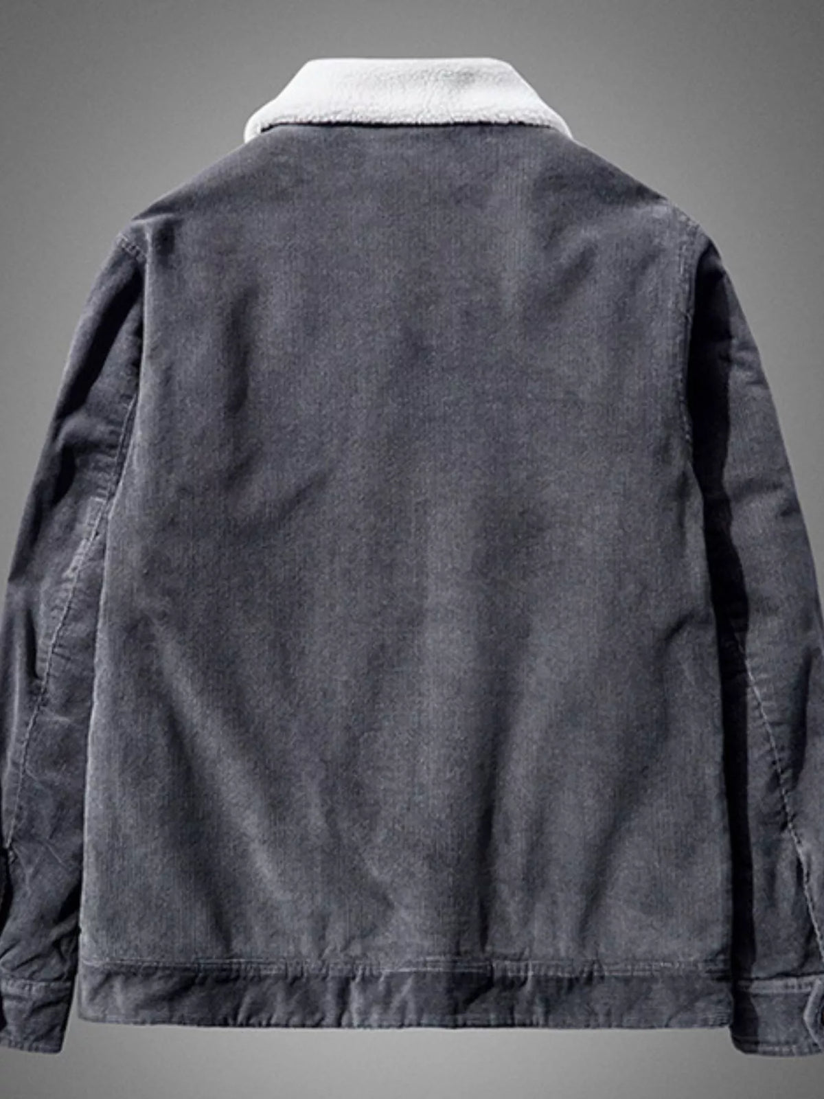 Men's Plus Size Sherpa Corduroy Button Up Jacket