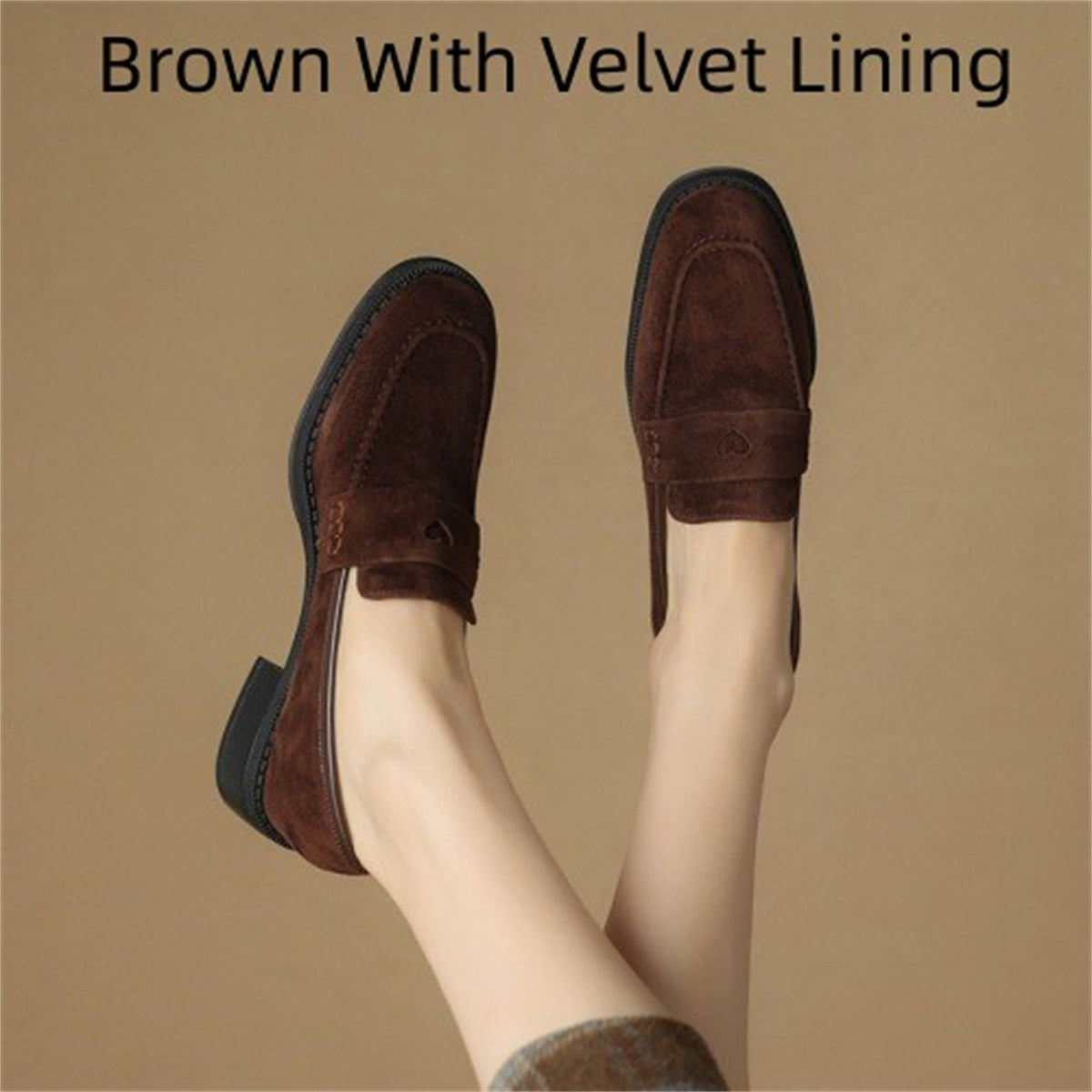 Women's Sheepskin Chunky Heel Pumps