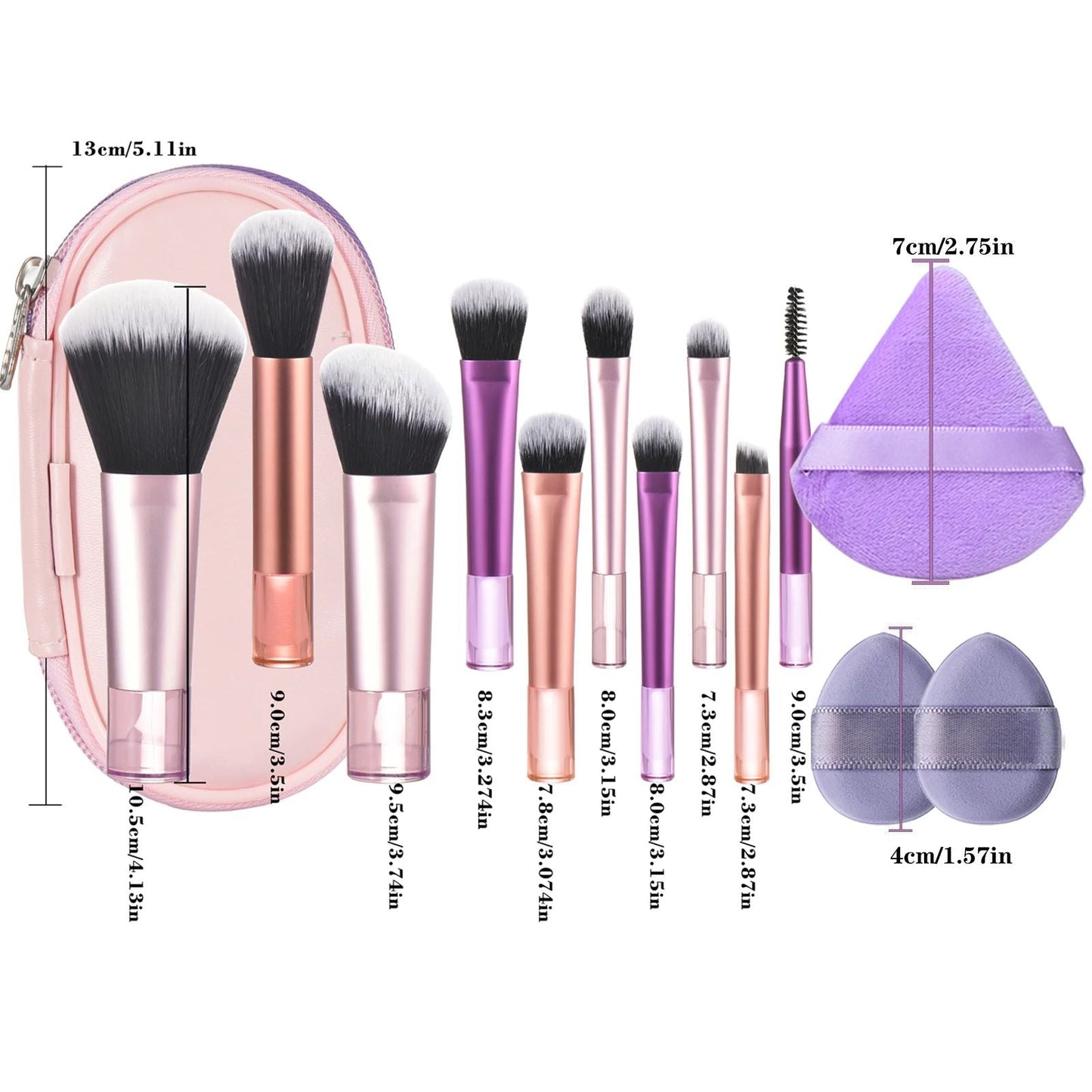 Mini Makeup Brush Set With Storage Bag, Versatile Soft Trave
