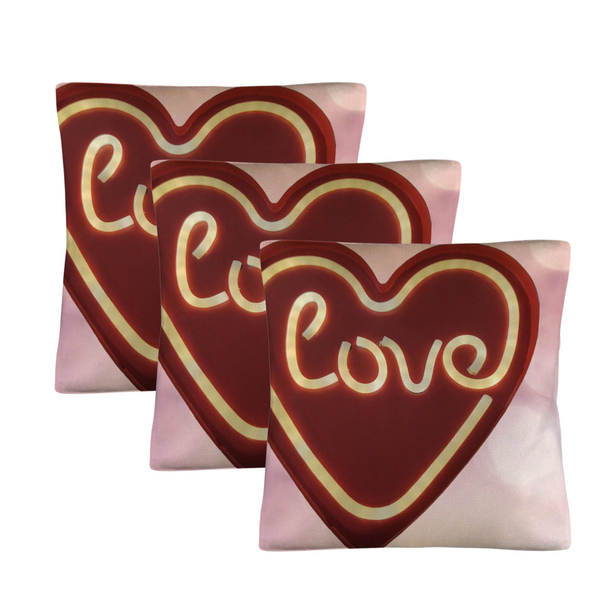 Love in Red Heart Pillow Covers Throw Pillow Cases - 18" x 18"
