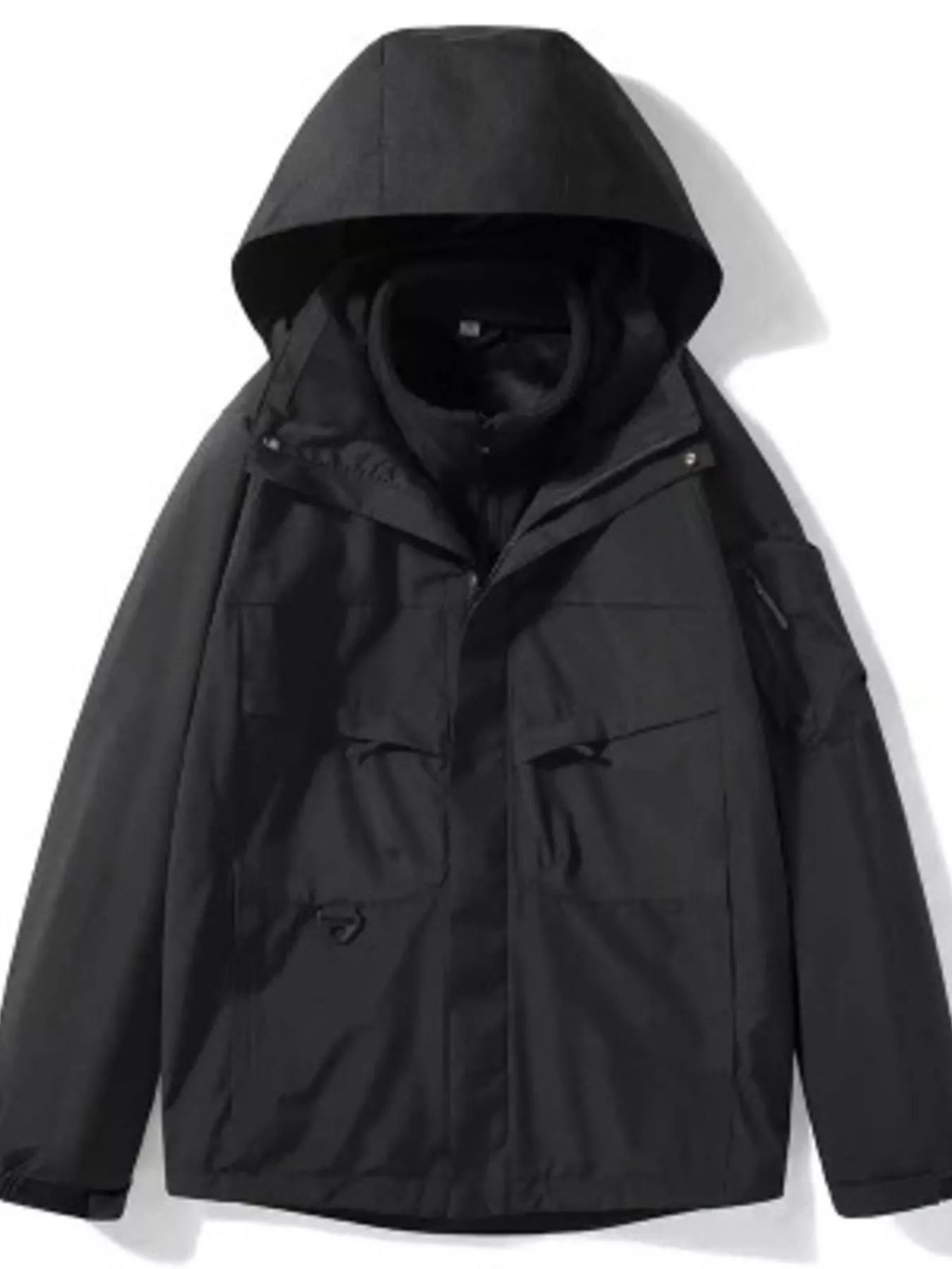 Men's Plus Size Zip Up Long Sleeve Hooded Jacket