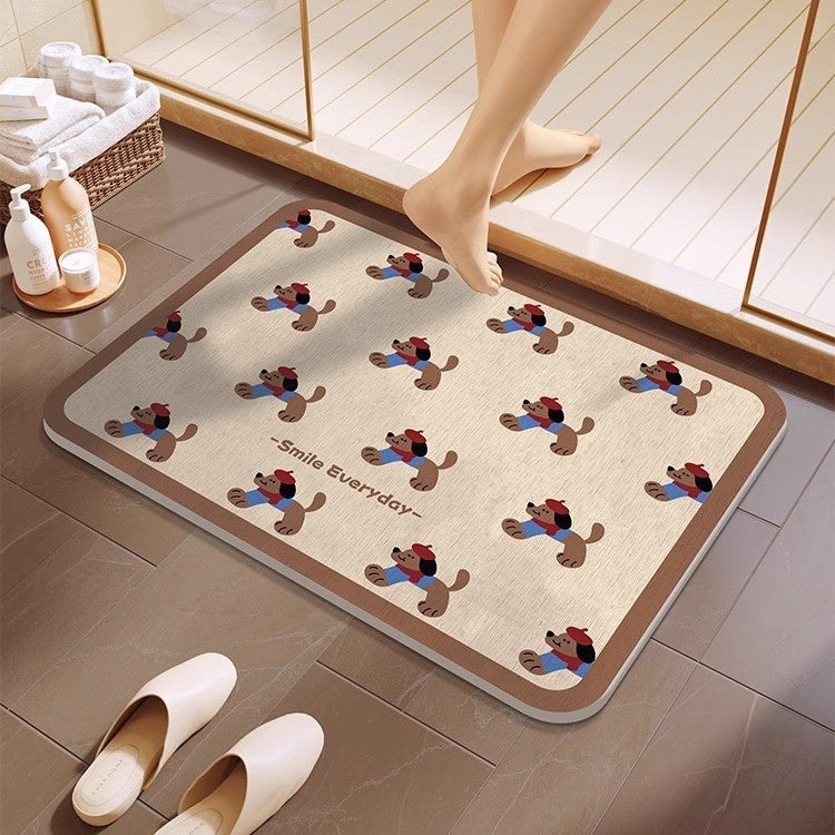Quick-drying Cartoon Silica Mud Floor Mat