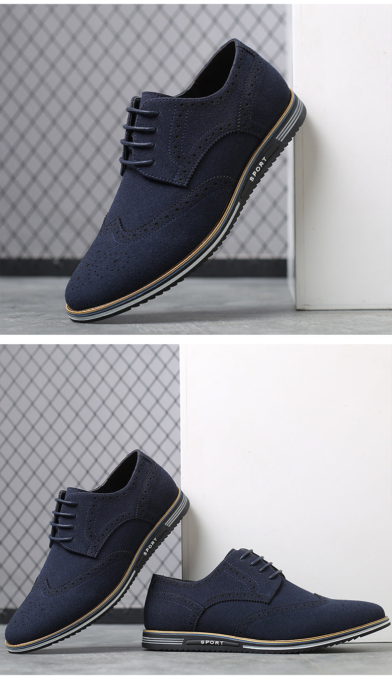 Men's Frosted Low-Top Suede Leather British Platforms