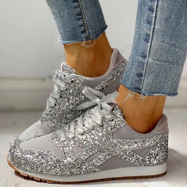 Wedge Heel Sequins Casual Shoes