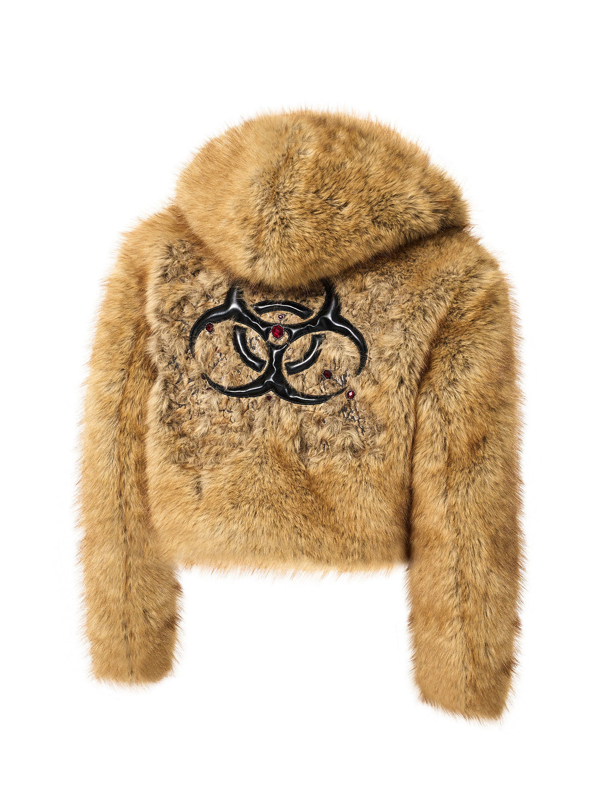 Mens Quilted Thickened Warm Faux Mink Fur Hooded Coat