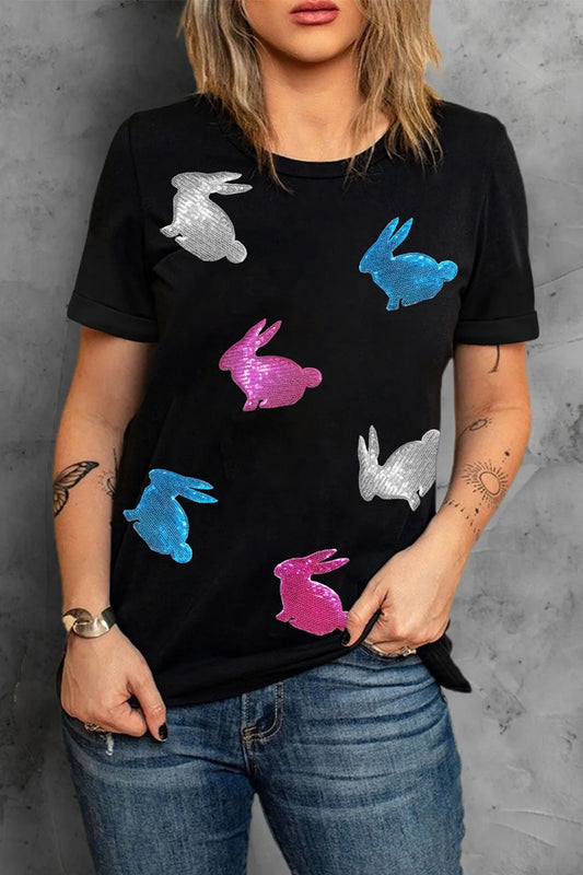 Camiseta con cuello redondo del Conejito de Pascua