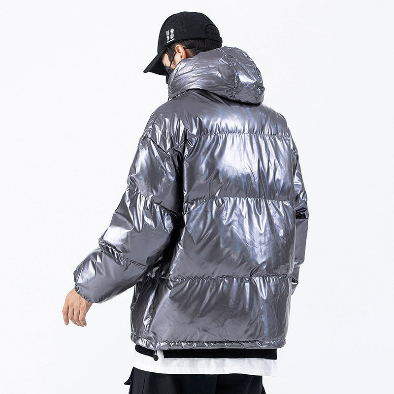 Parkas reflectantes oscuras de carga, chaquetas acolchadas de hip hop para hombre, abrigos Harajuku cortavientos, Techwear