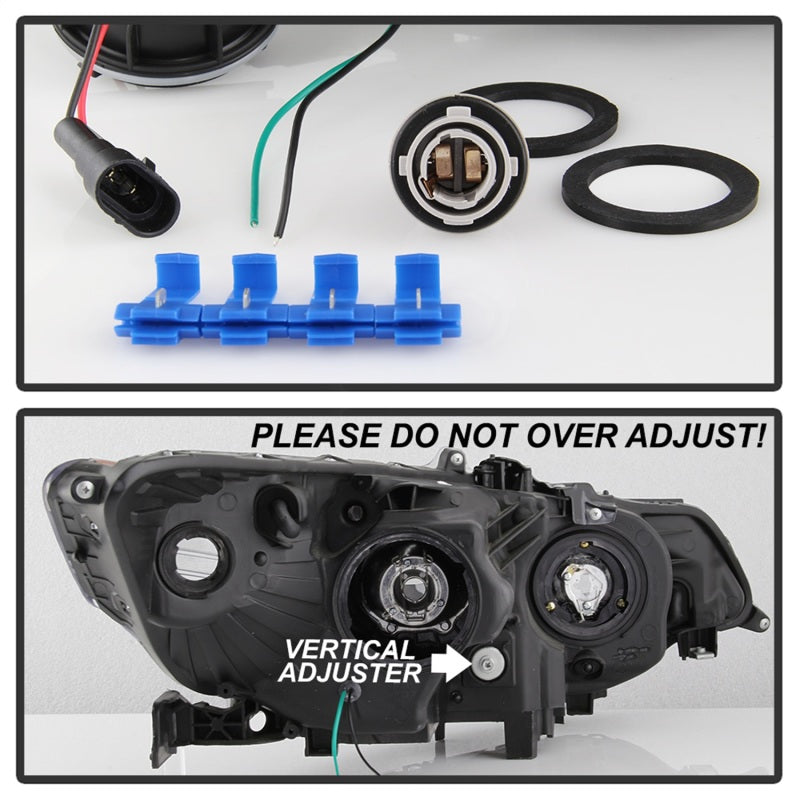 xTune 09-14 Acura TSX Faros Proyector - Barra de Luz DRL - Negros (PRO-JH-ATSX09-LB-BK)