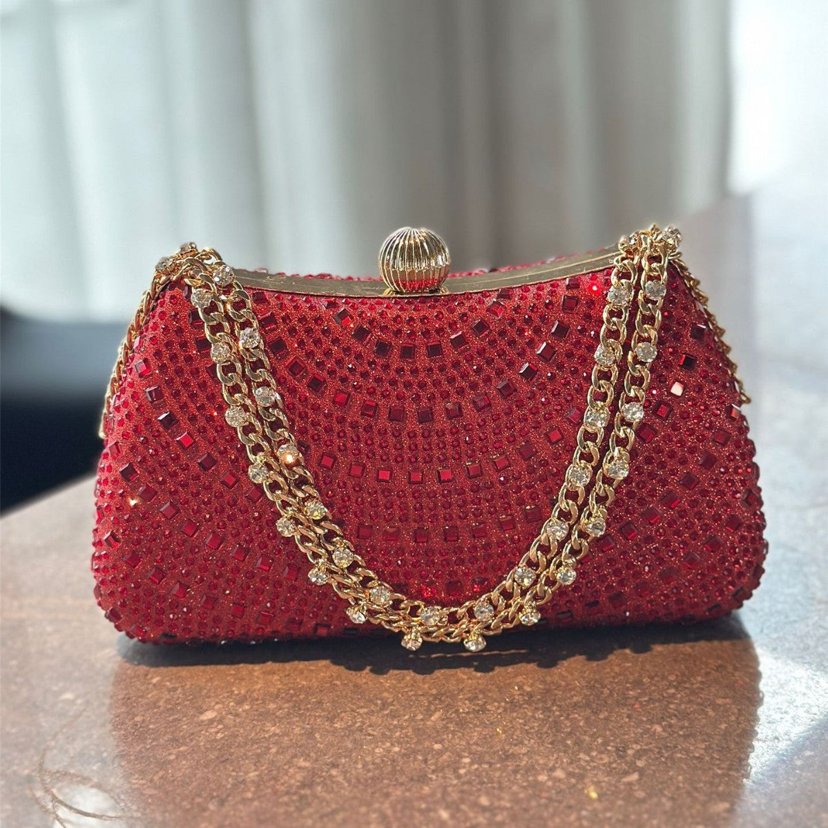 Sparkling Diamond Embellished Evening Handbag
