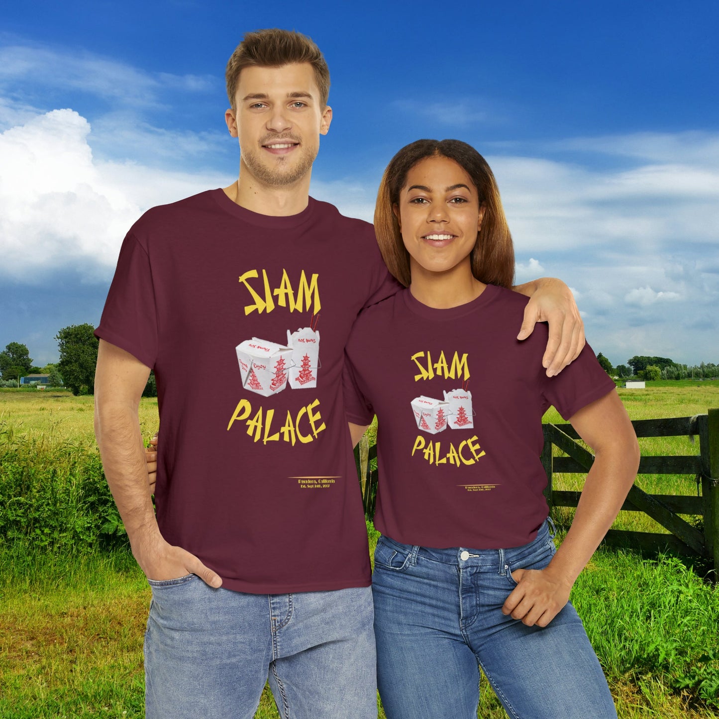 "DirkyThreadz Siam Palace T-Shirt - Bold Takeout Graphic Design in Black Cotton"