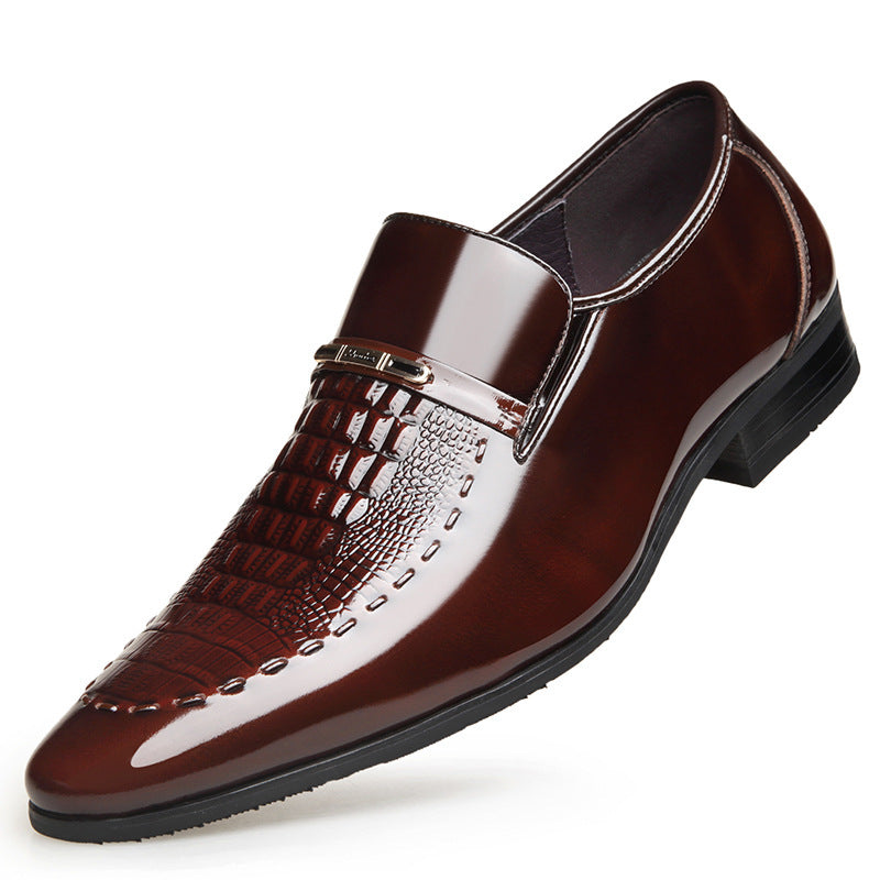 Men's Crocodile Pattern Patent Shoes