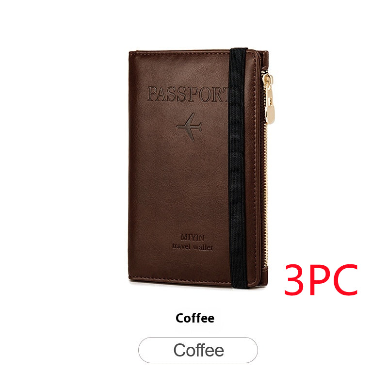 Multifunctional Passport Document Bag Ultra-thin RFID Passport Wallet