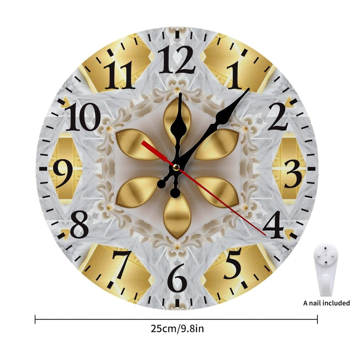 Golden Design Modern Wooden Wall Clock