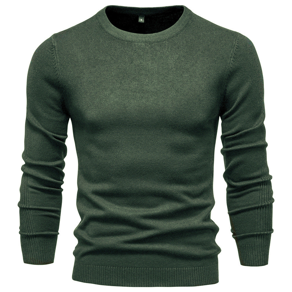 10-Color Autumn And Winter Thickened Men's Sweater, Round Neck Slim-Fit Men's Knitwear, Casual Men's Knit Top