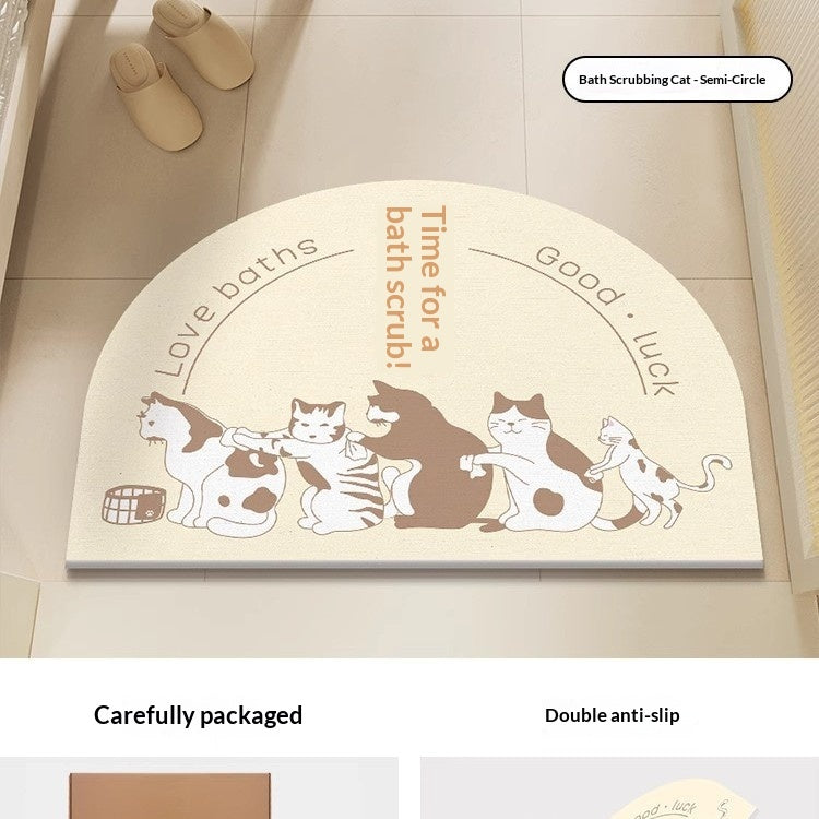 Quick-drying Cartoon Silica Mud Floor Mat