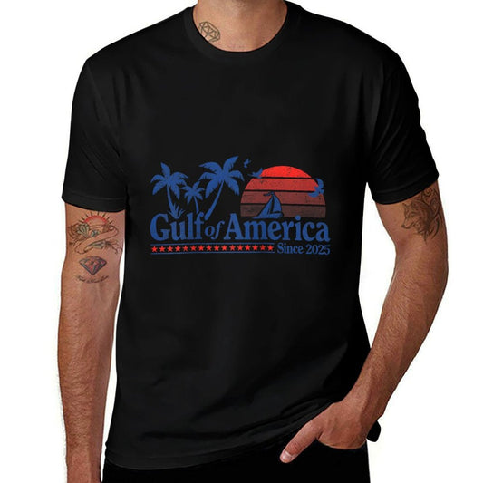 Camiseta de Béisbol Raglán Retro con Textura Jaspeada del Golfo de Estados Unidos
