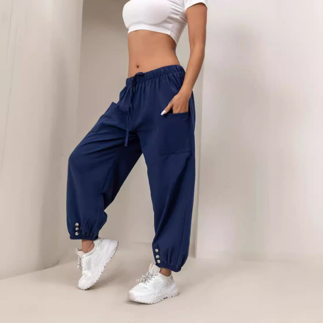 Conjunto de pantalones holgados de 3 piezas | Atuendo de descanso para mujer