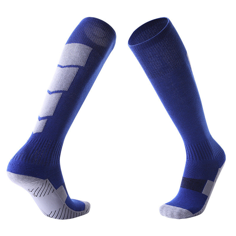 Cross-border Long-tube Sports Socks Thickened Non-slip Towel Bottom Mens Football Training Socks Sweat-absorbent Breathable Professional Football Socks