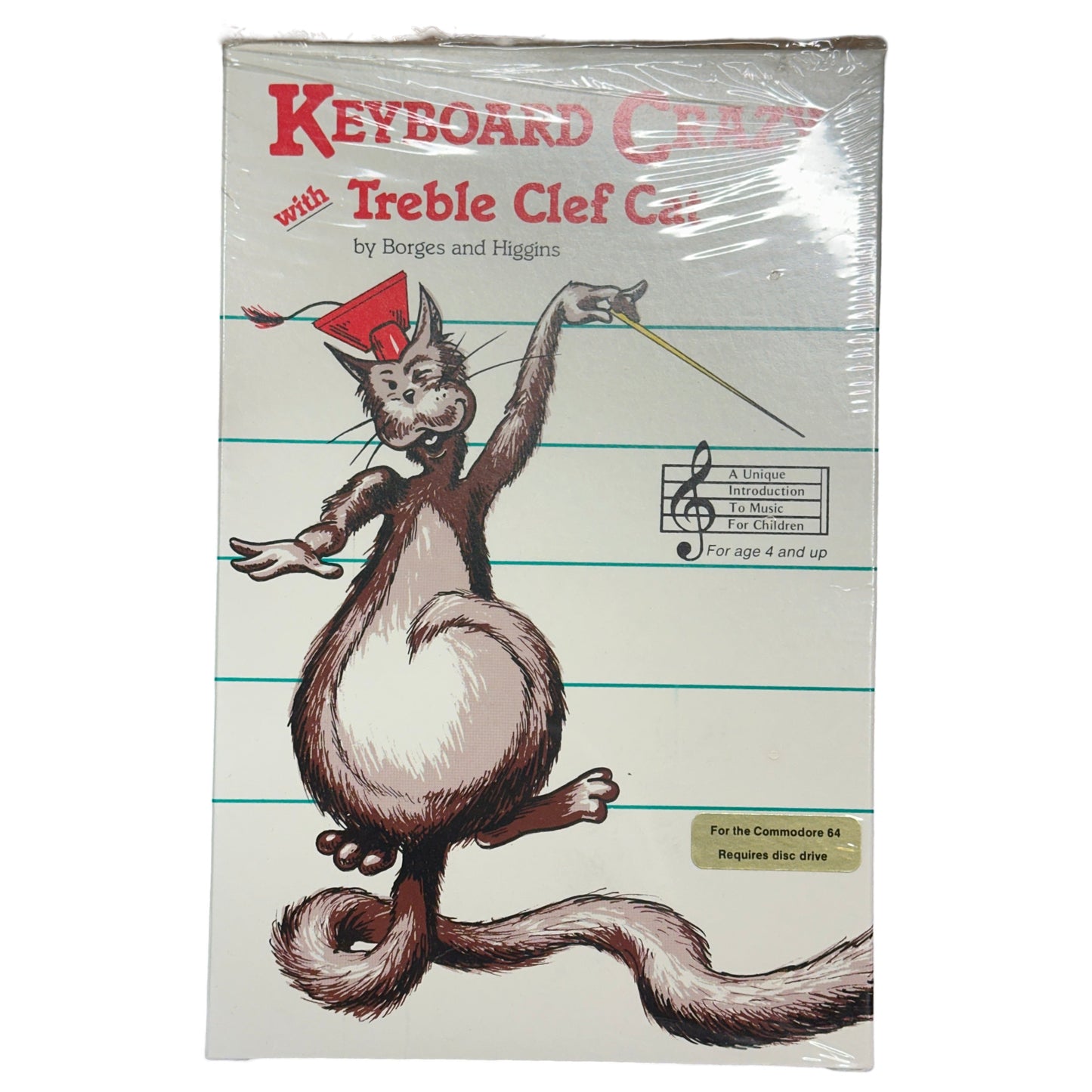 Teclado loco con gato clave de sol - Commodore 64/128
