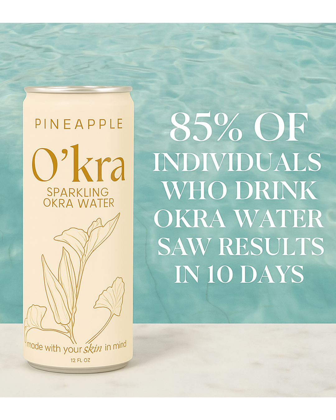 O’kra – Sparkling Okra Water (Pineapple) | Hydration & Skin Health