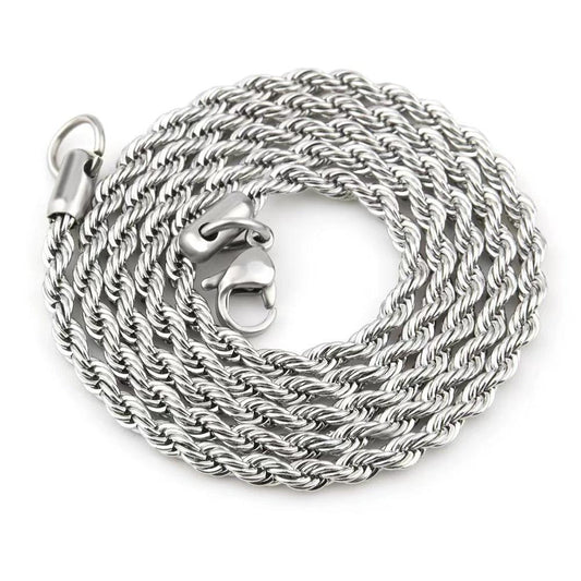 Collar de cadena retorcida de acero inoxidable para hombres