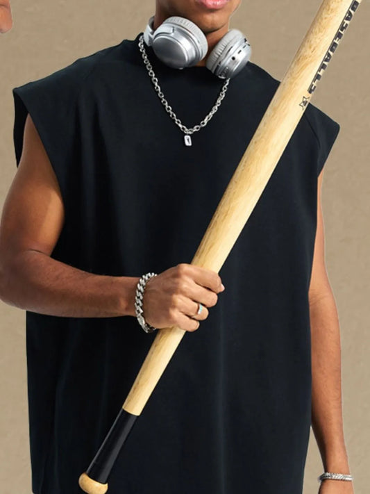 Camiseta sin mangas de cuello redondo para hombre