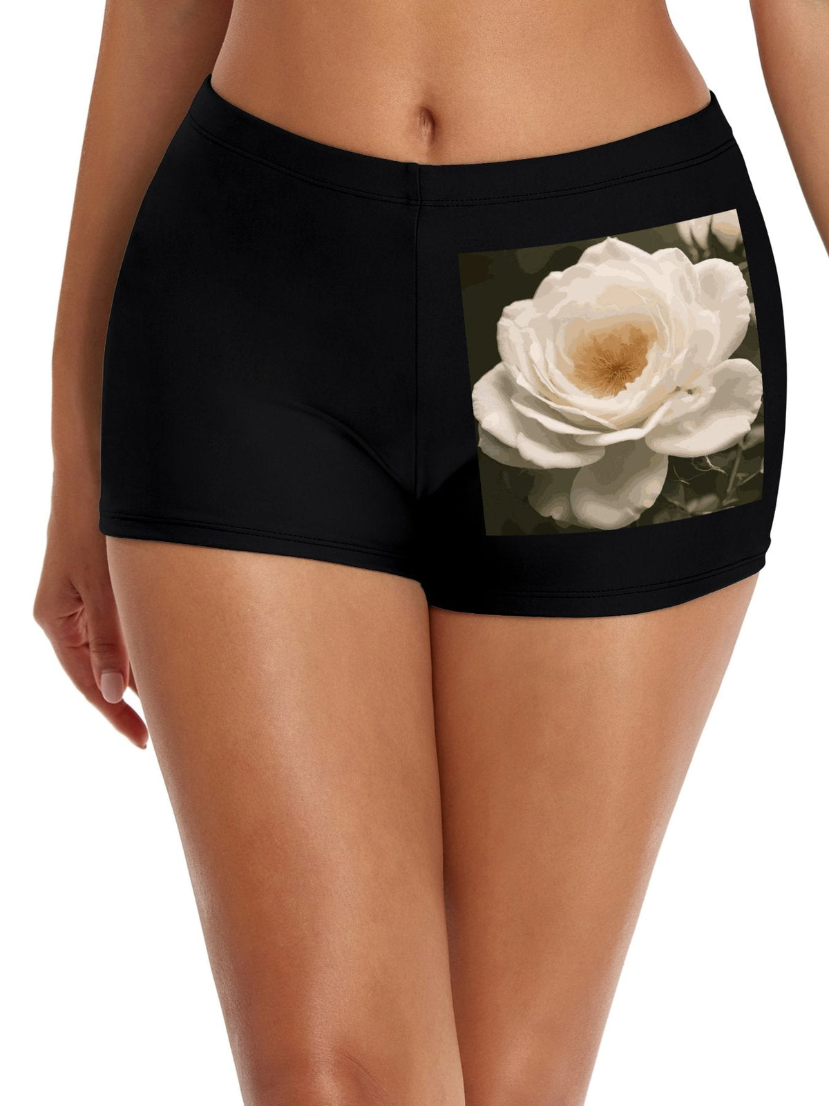 White Rose Boxer Brief Boyshorts for Women (Made in USA)