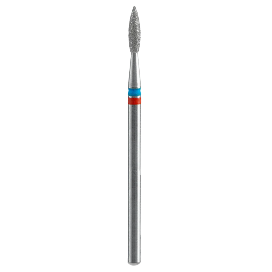 STALEKS Diamond Nail Drill Bit DUO Pointed Flame FA11RB021/8, Red-Blue, 2.1/8mm