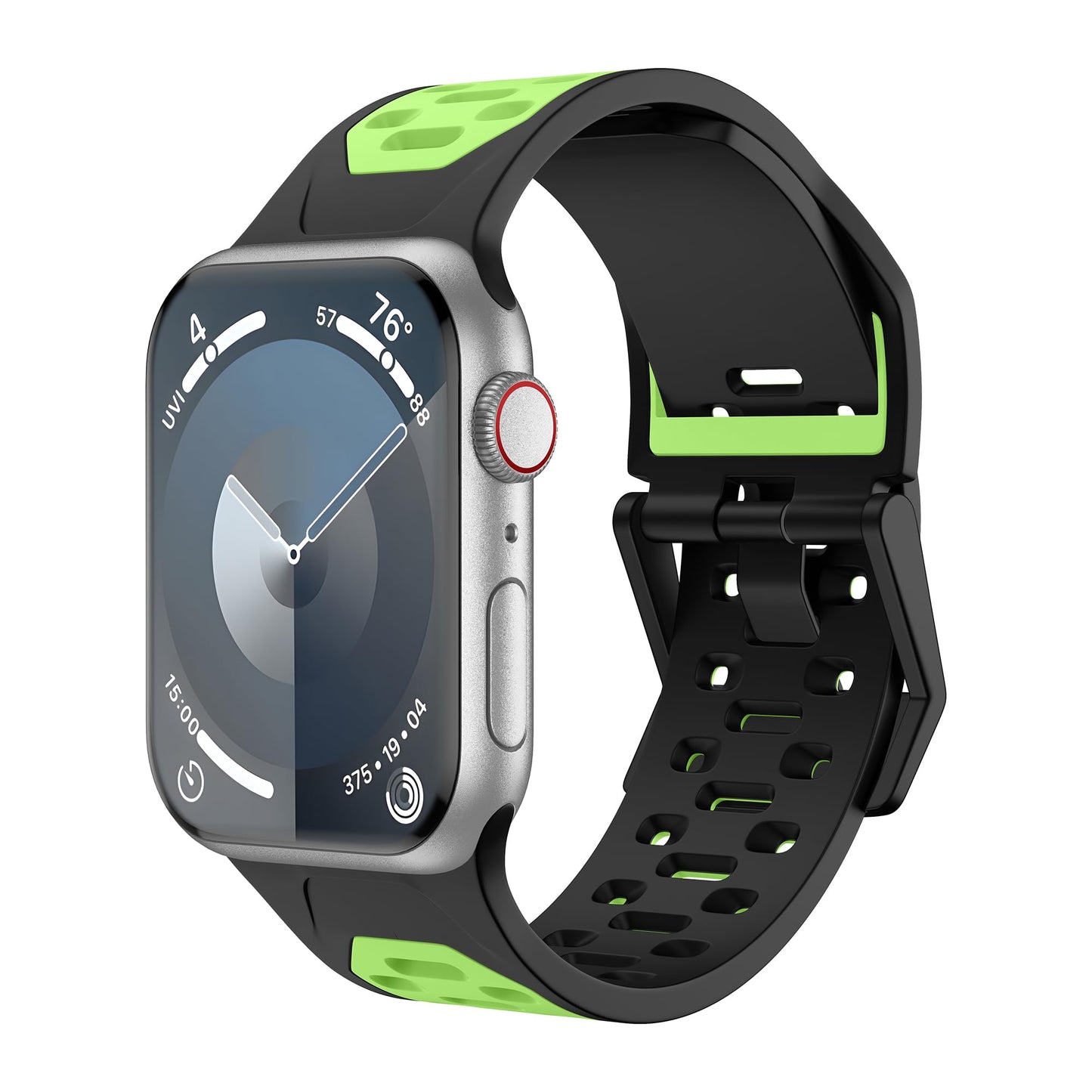 Sport Band Compatible with Apple Watch Ultra 2/Ultra Band 49mm 46mm 45mm 44mm 42mm Men Breathable Silicone Loop Two-Color Wristband with Classic Clasp for iWatch Series 10 9 SE 8 7 6 5 4 3 2 NIKE