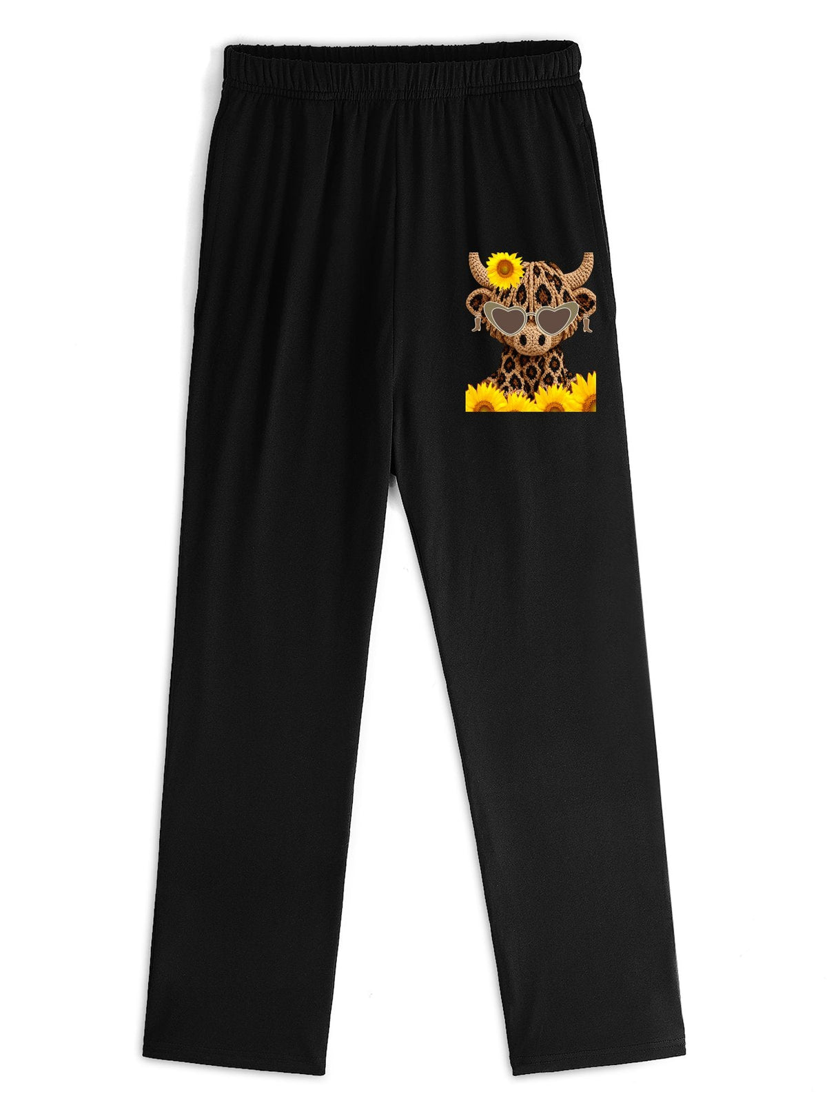 Yarn Highland Cow with Sunflowers Children's Loungewear Set