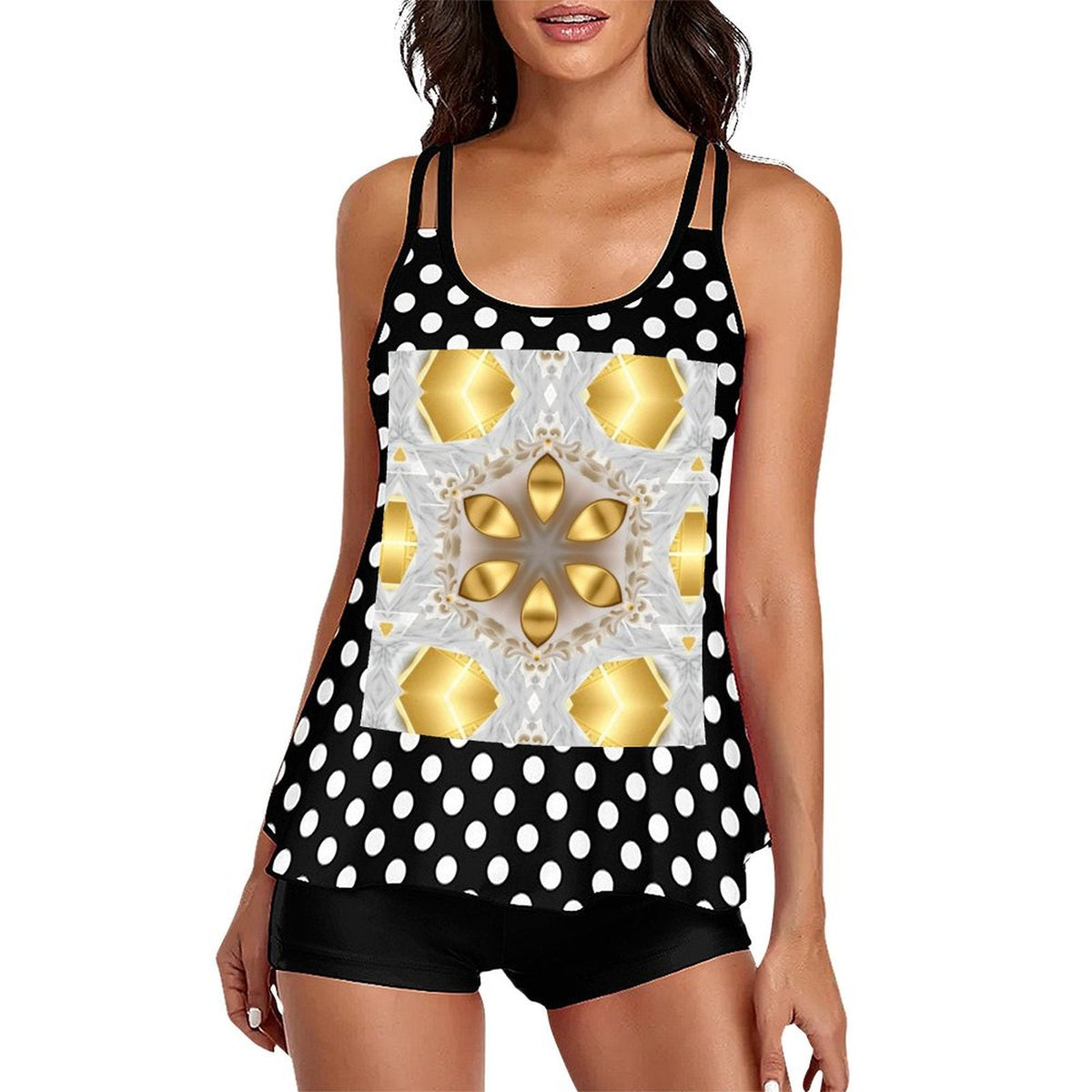 Golden Design Tankini 2-Piece Swimsuit for Women (Made in USA)