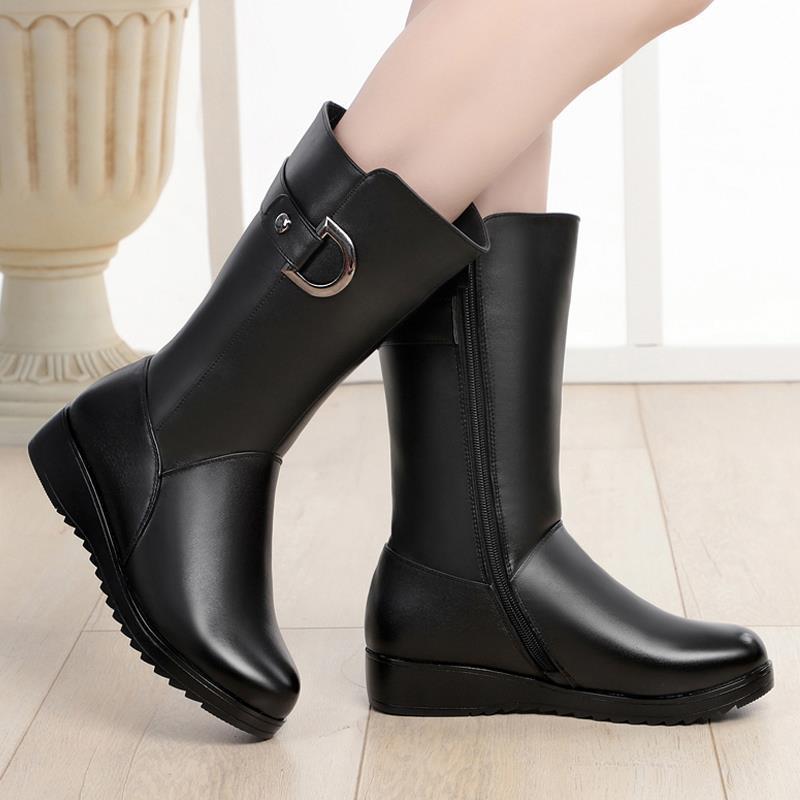 Flat Non-slip Leather Boots