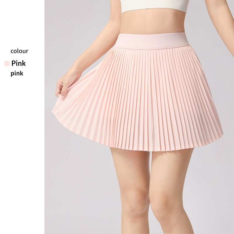 A Pleated Skirt Paired With A Pair Of Pleated Yoga Shorts