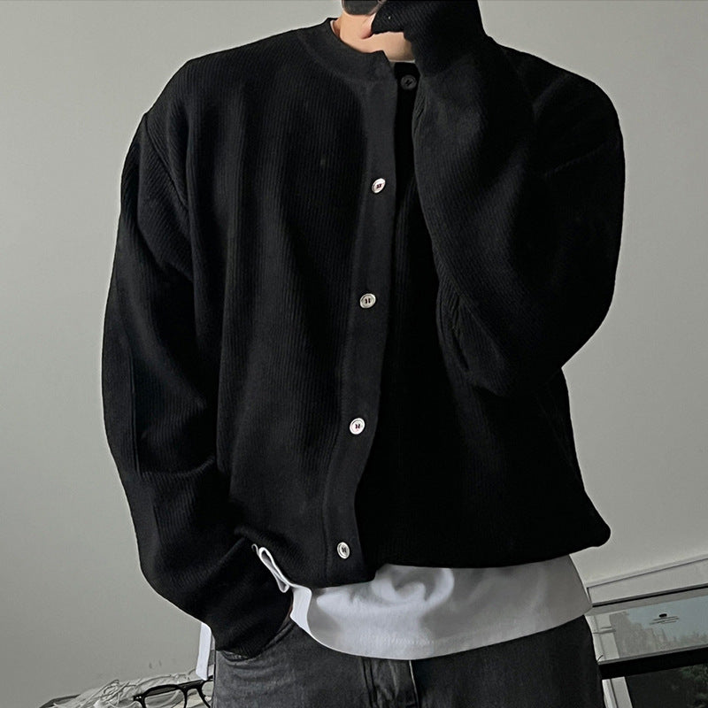 Men's Round Neck Breasted Casual Workwear Sweater