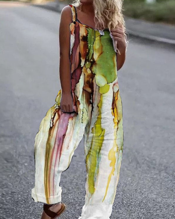 Women’s Butterfly Print Overalls