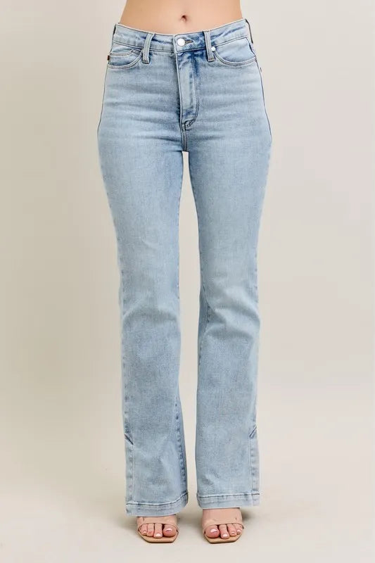 Judy Blue Talla Completa Control de Abdomen Lavado Vintage Abertura Lateral Jeans Slim Boot Talla Grande