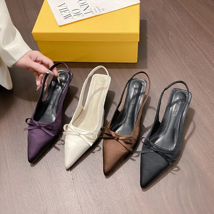 Minimalist Pointed-Toe Slingback Sandals