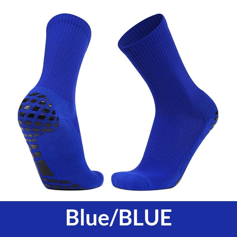 Men's Training Socks Thickeneded Towel Bottom Cushioning Comfortable Pvc Dispensing Non-Slip Socks Sweat-Absorbent Breathable Mid-Calf Football Socks