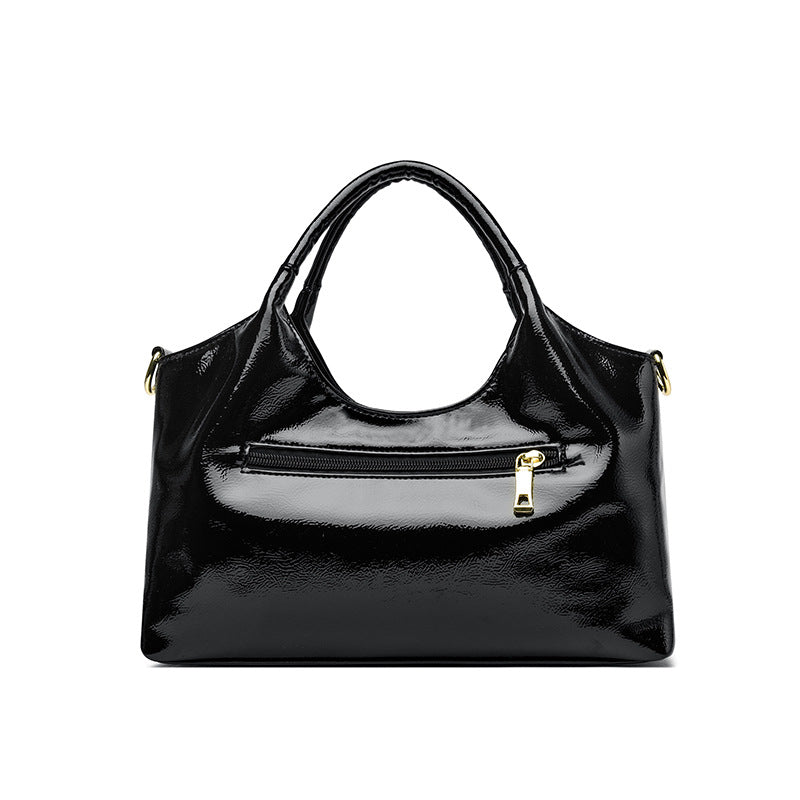 Premium Glossy Leather Commuter Bag