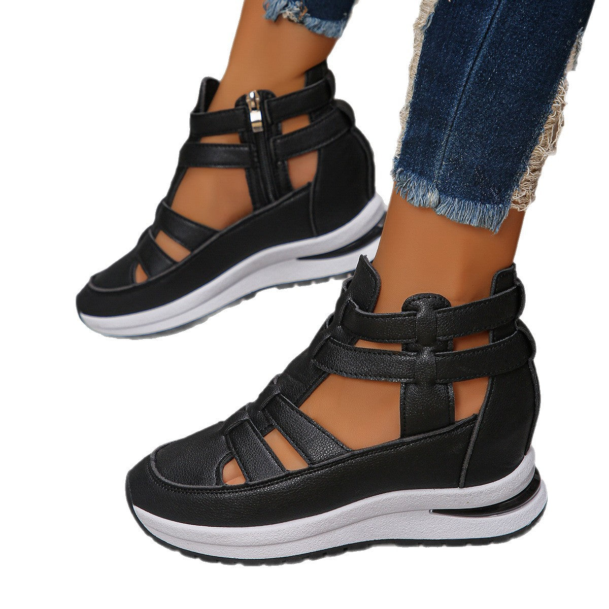 Women's Close-Toed Hollow-Out Platform Sandals