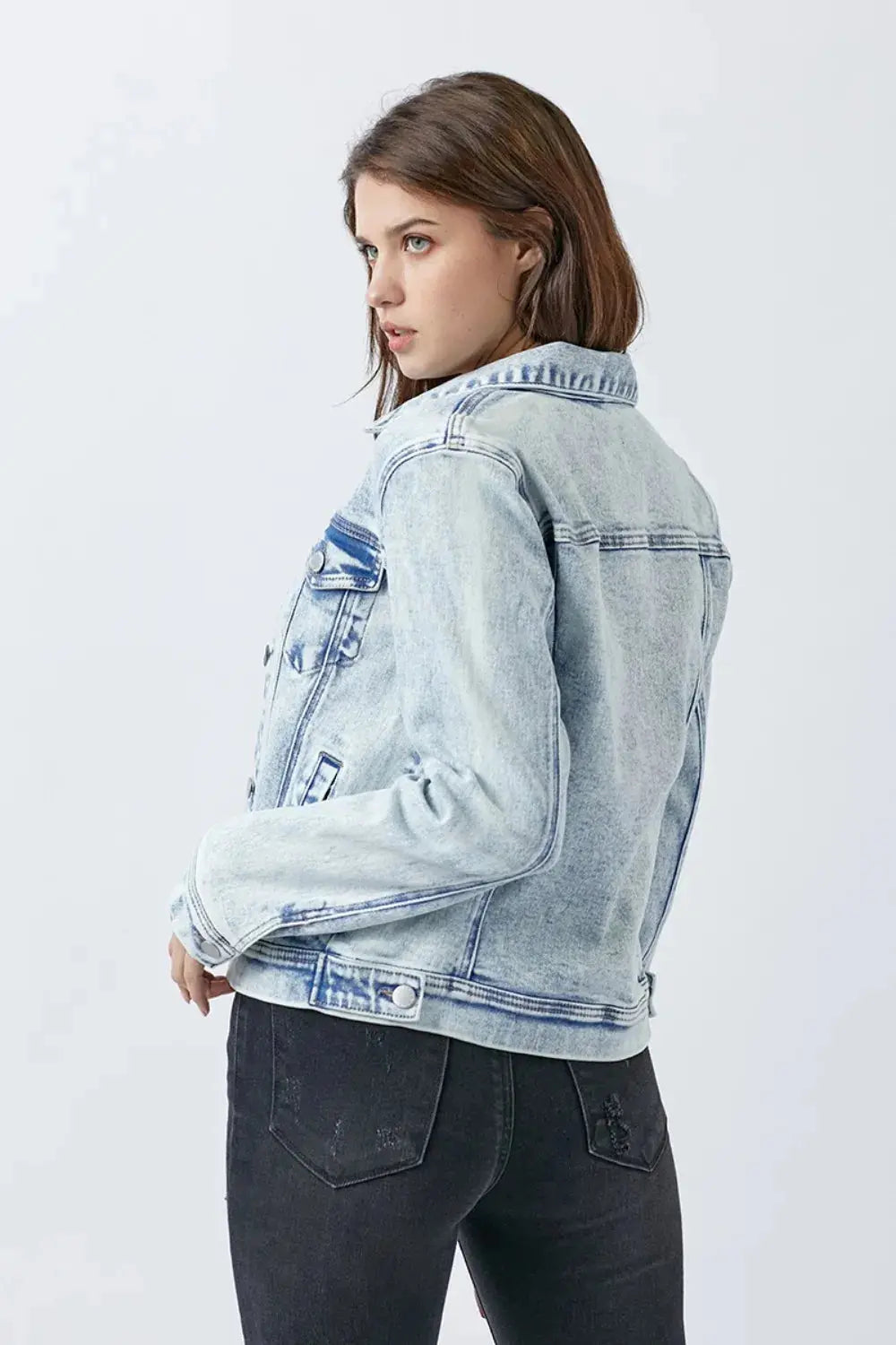 Women's Denim Jackets Women's Denim Jacket - Button Up Washed - Everyday Style