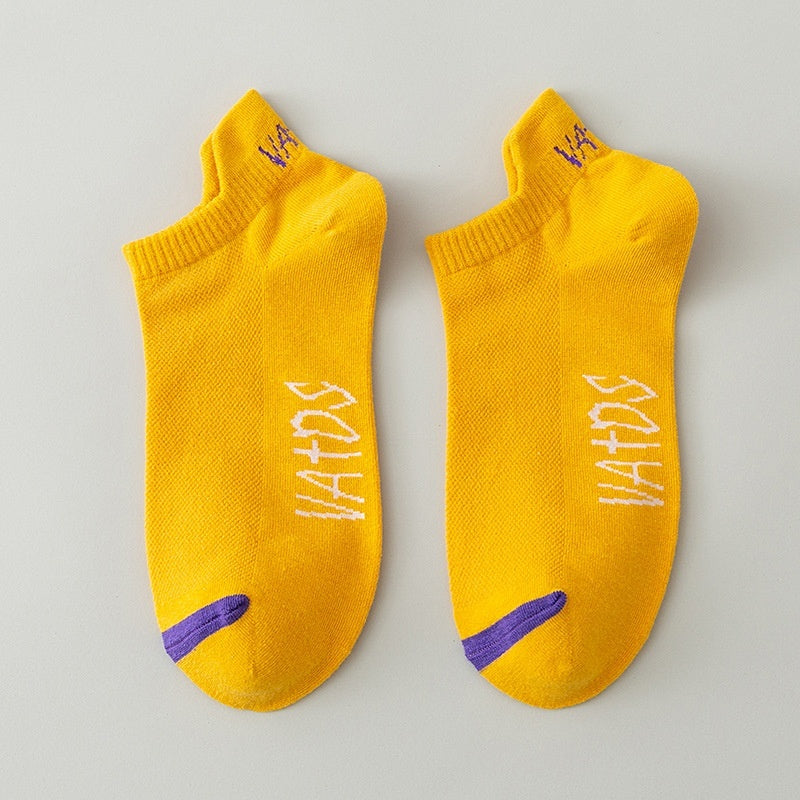 Season Thin Absorb Sweat Short Mesh Breathable Pure Cotton Man's Sports Socks