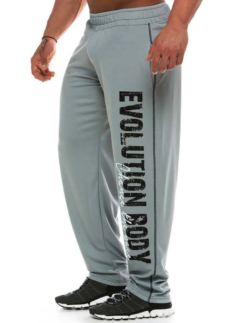 Pantalones deportivos para hombre con cintura elástica y letras