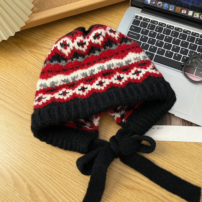 Gorra de lana vintage de invierno – Gorro cálido con protección para las orejas para climas fríos