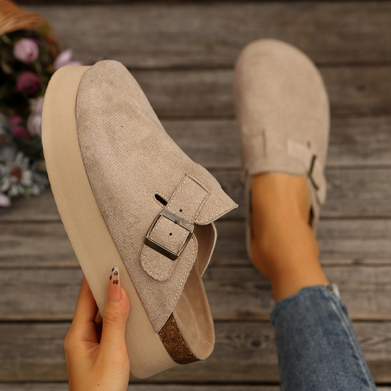 Women's Thick Sole Half Slippers