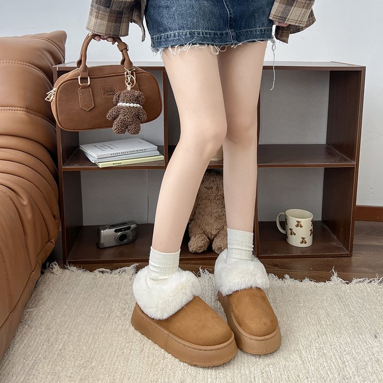 Women's Platform Lowtop Snow Boots, 2026 New Autumn Winter Warm Fleecelined Thickened Short Boots