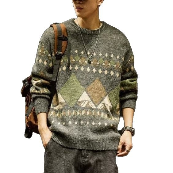 Retro Oversized Mens Sweater Top